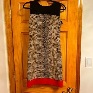 Calvin Klein Dress - Red, Black, Tan Color Combo